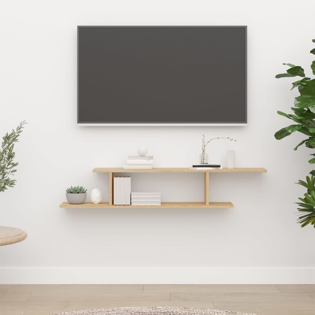 vidaXL Wisząca półka na TV, dąb sonoma, 125x18x23 cm