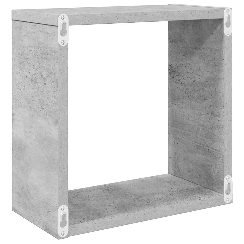 vidaXL Półki ścienne kostki, 2 szt., szarość betonu, 30x15x30 cm