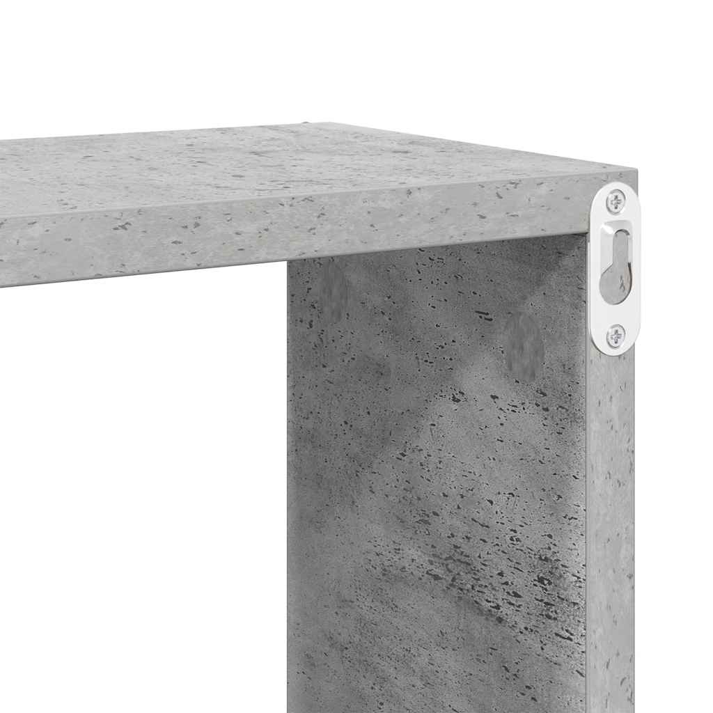 vidaXL Półki ścienne kostki, 4 szt., szarość betonu, 30x15x30 cm