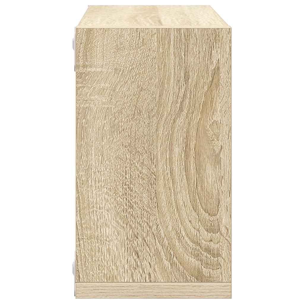 vidaXL Półki ścienne kostki, 2 szt., dąb sonoma, 26x15x26 cm