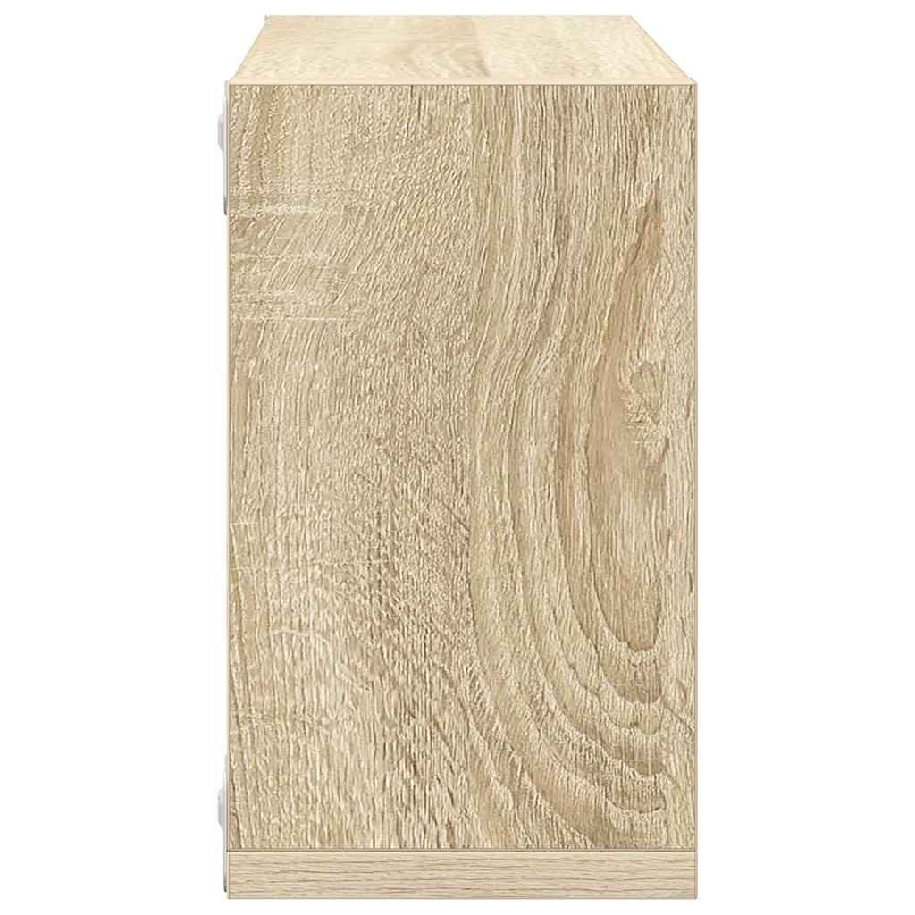 vidaXL Półki ścienne kostki, 4 szt., dąb sonoma, 26x15x26 cm