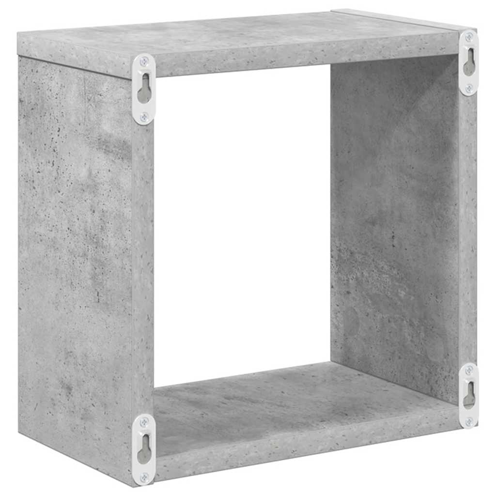vidaXL Półki ścienne kostki, 4 szt., szarość betonu, 26x15x26 cm