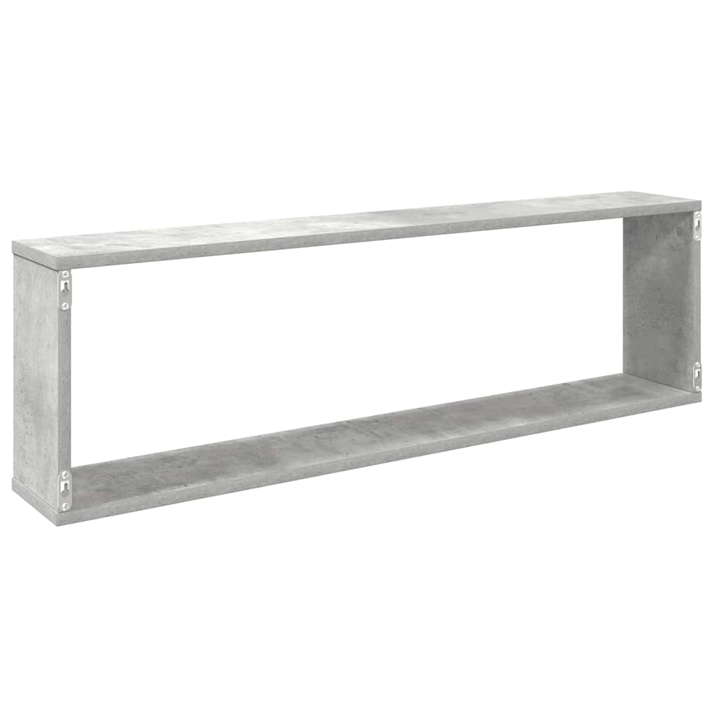 vidaXL Półki ścienne kostki, 2 szt., szarość betonu, 100x15x30 cm
