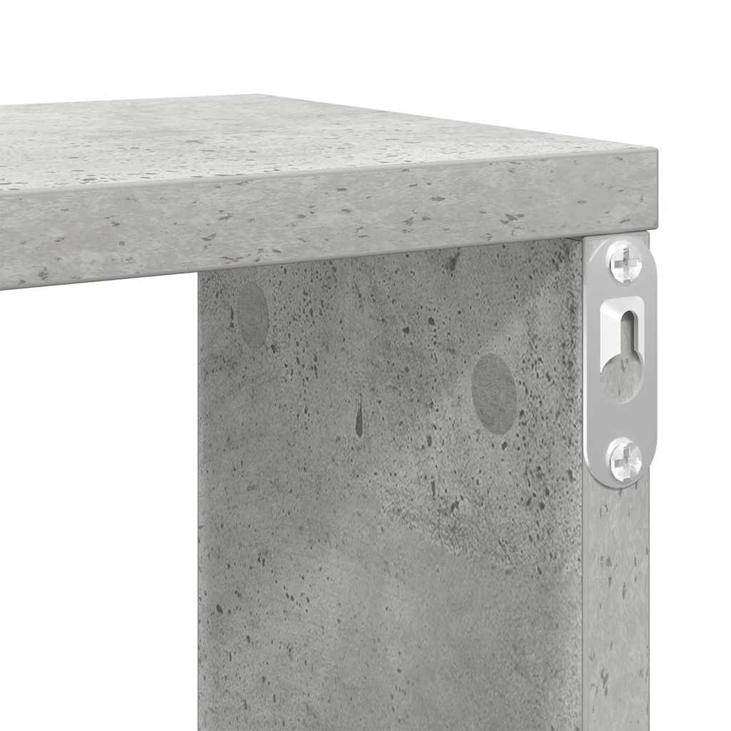 vidaXL Półki ścienne kostki, 2 szt., szarość betonu, 100x15x30 cm