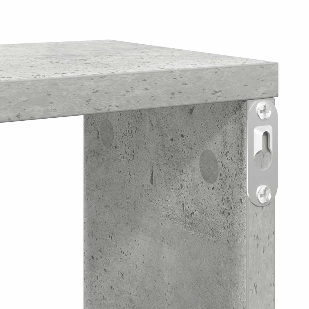 vidaXL Półki ścienne kostki, 4 szt., szarość betonu, 100x15x30 cm