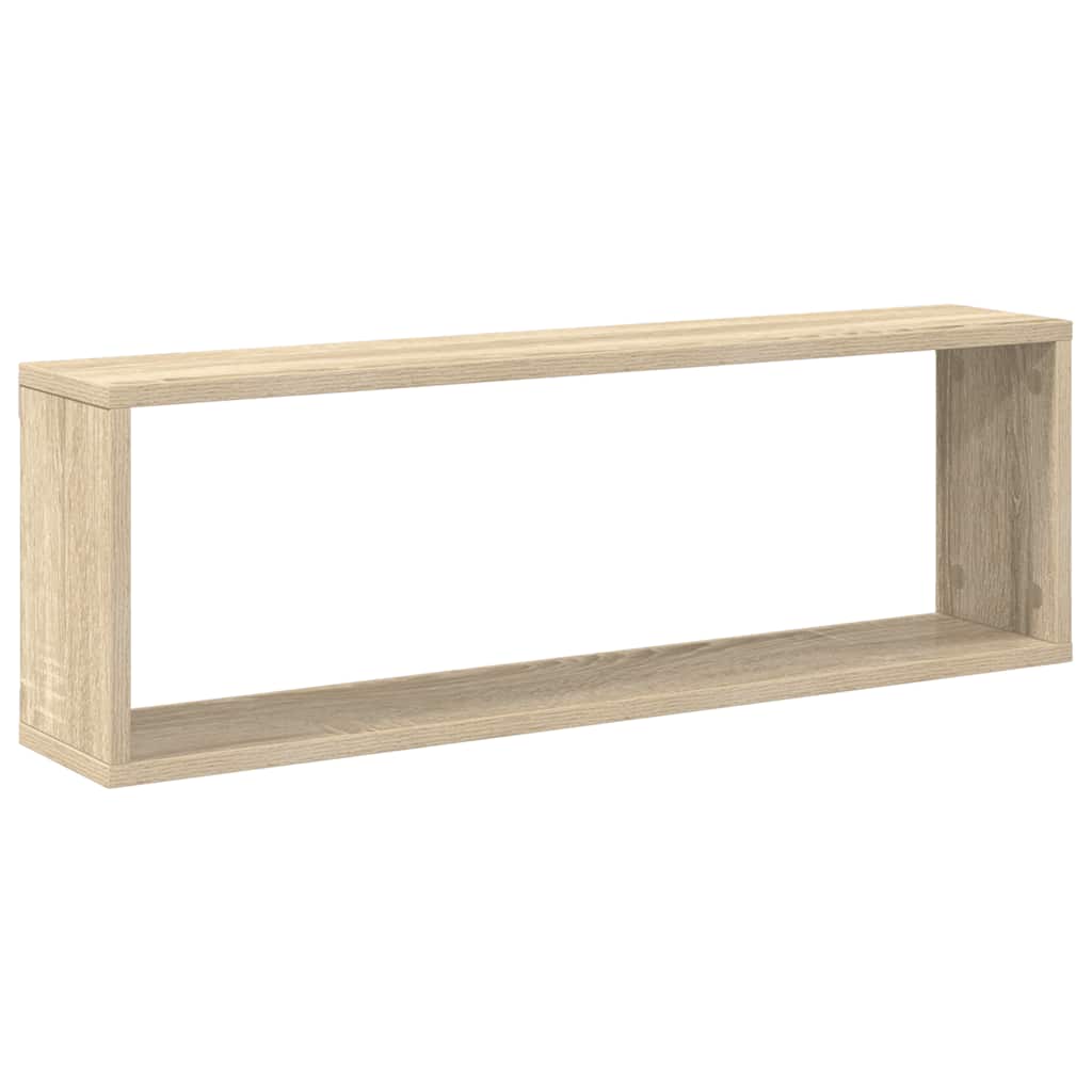 vidaXL Półki ścienne kostki, 2 szt., dąb sonoma, 80x15x26,5 cm