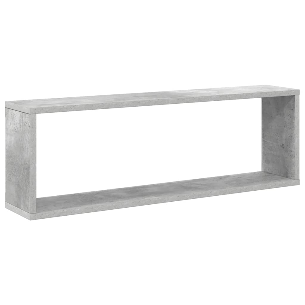 vidaXL Półki ścienne kostki, 2 szt., szarość betonu, 80x15x26,5 cm