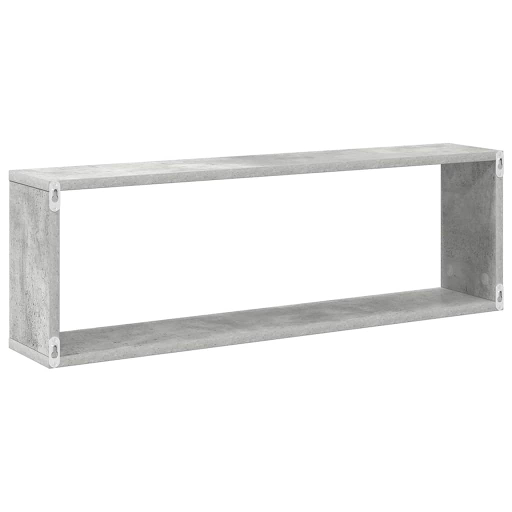 vidaXL Półki ścienne kostki, 2 szt., szarość betonu, 80x15x26,5 cm