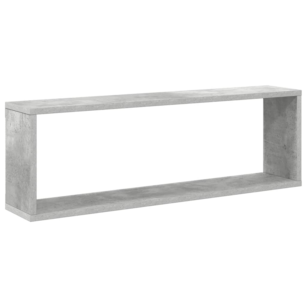 vidaXL Półki ścienne kostki, 4 szt., szarość betonu, 80x15x26,5 cm
