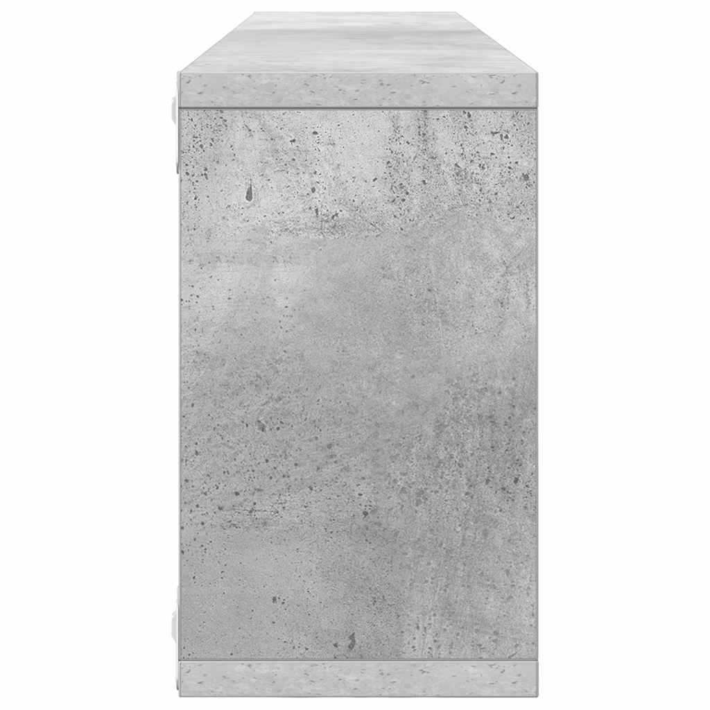 vidaXL Półki ścienne kostki, 4 szt., szarość betonu, 80x15x26,5 cm