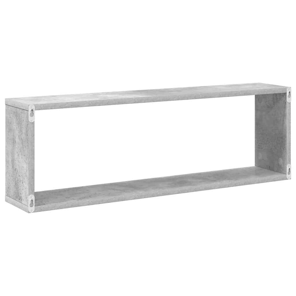 vidaXL Półki ścienne kostki, 4 szt., szarość betonu, 80x15x26,5 cm