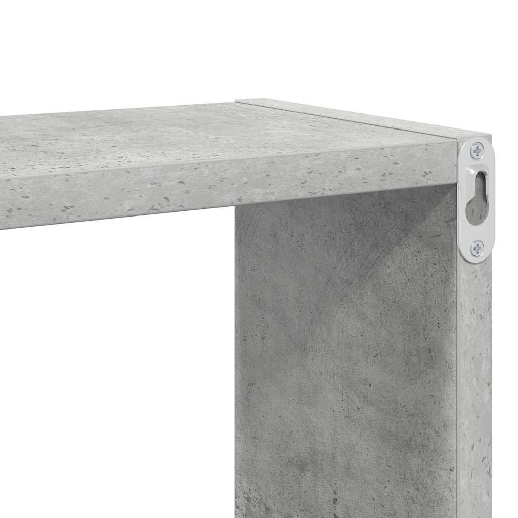 vidaXL Półki ścienne kostki, 4 szt., szarość betonu, 80x15x26,5 cm