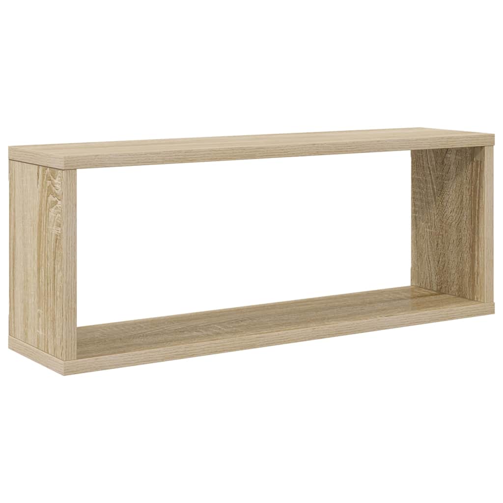 vidaXL Półki ścienne kostki, 2 szt., dąb sonoma, 60x15x23 cm