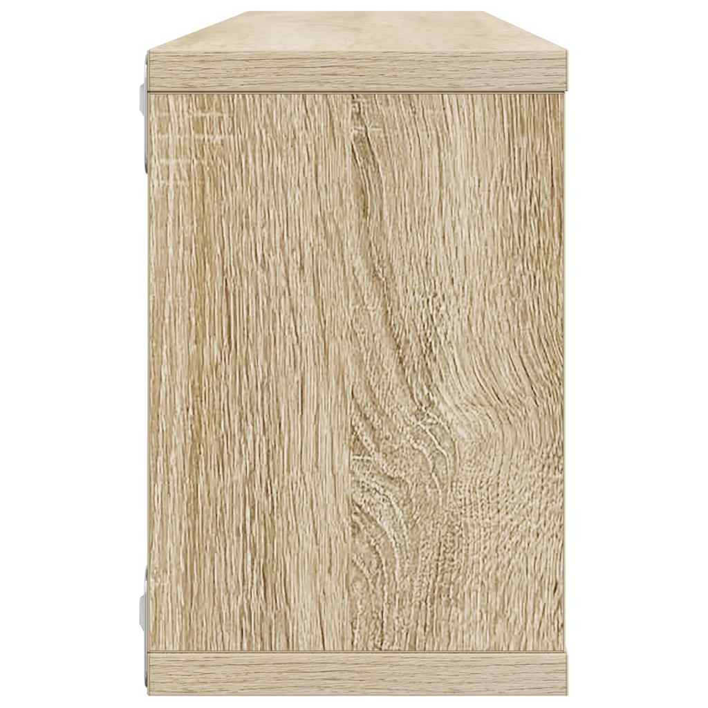 vidaXL Półki ścienne kostki, 2 szt., dąb sonoma, 60x15x23 cm