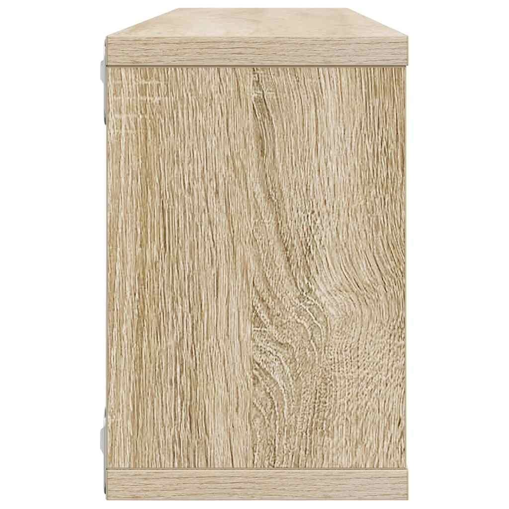 vidaXL Półki ścienne kostki, 4 szt., dąb sonoma, 60x15x23 cm