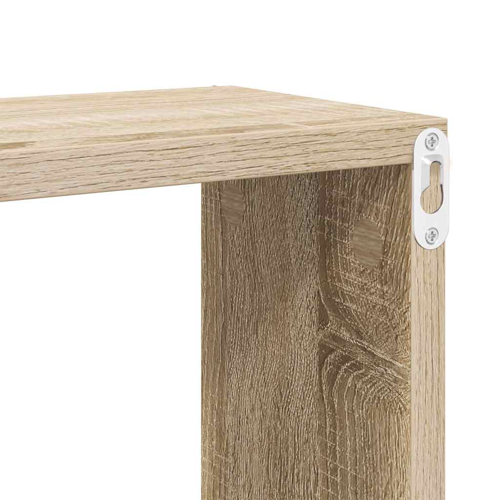 vidaXL Półki ścienne kostki, 4 szt., dąb sonoma, 60x15x23 cm