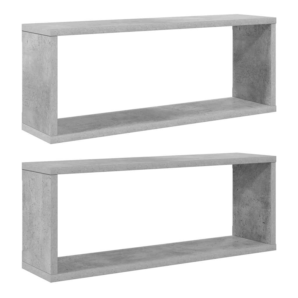 vidaXL Półki ścienne kostki 2 szt., szarość betonu, 60x15x23 cm