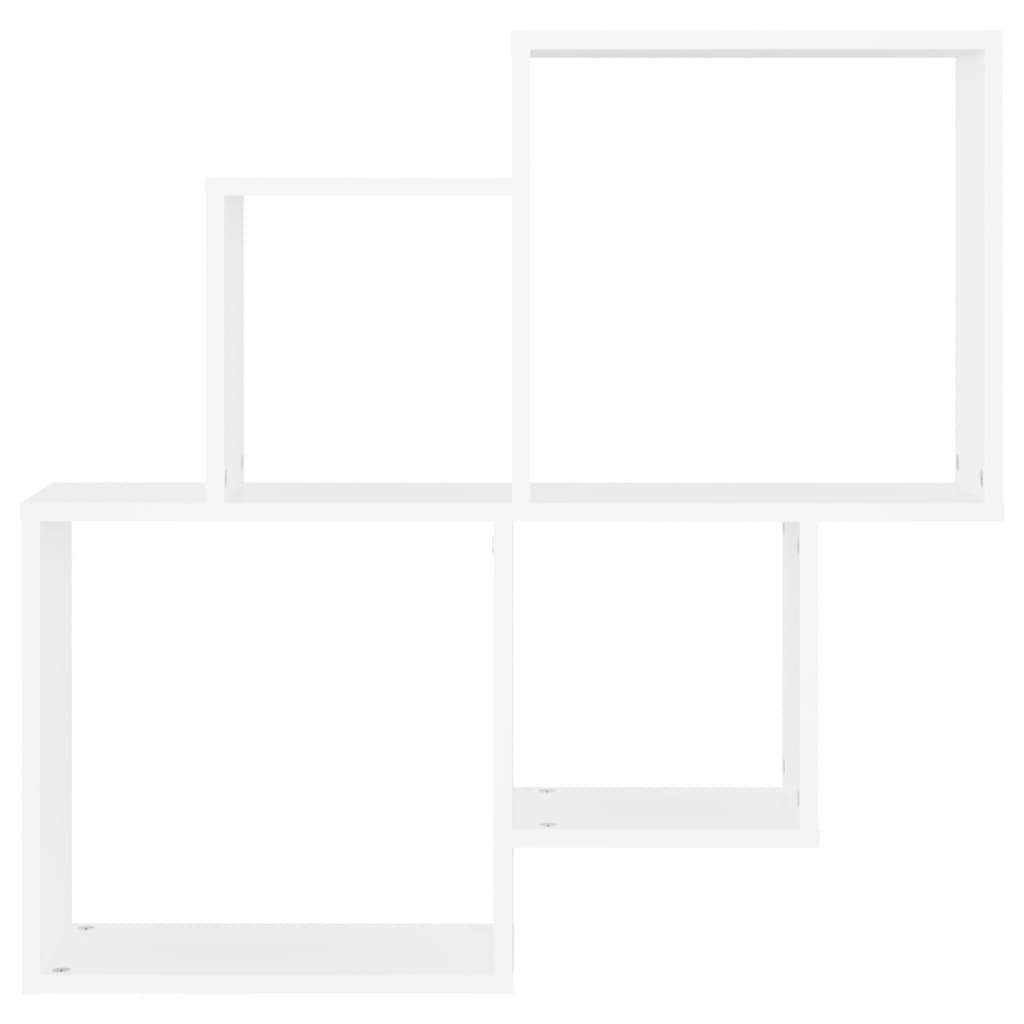 vidaXL Półka ścienna kostki, biała 80x15x78,5, materiał drewnopochodny