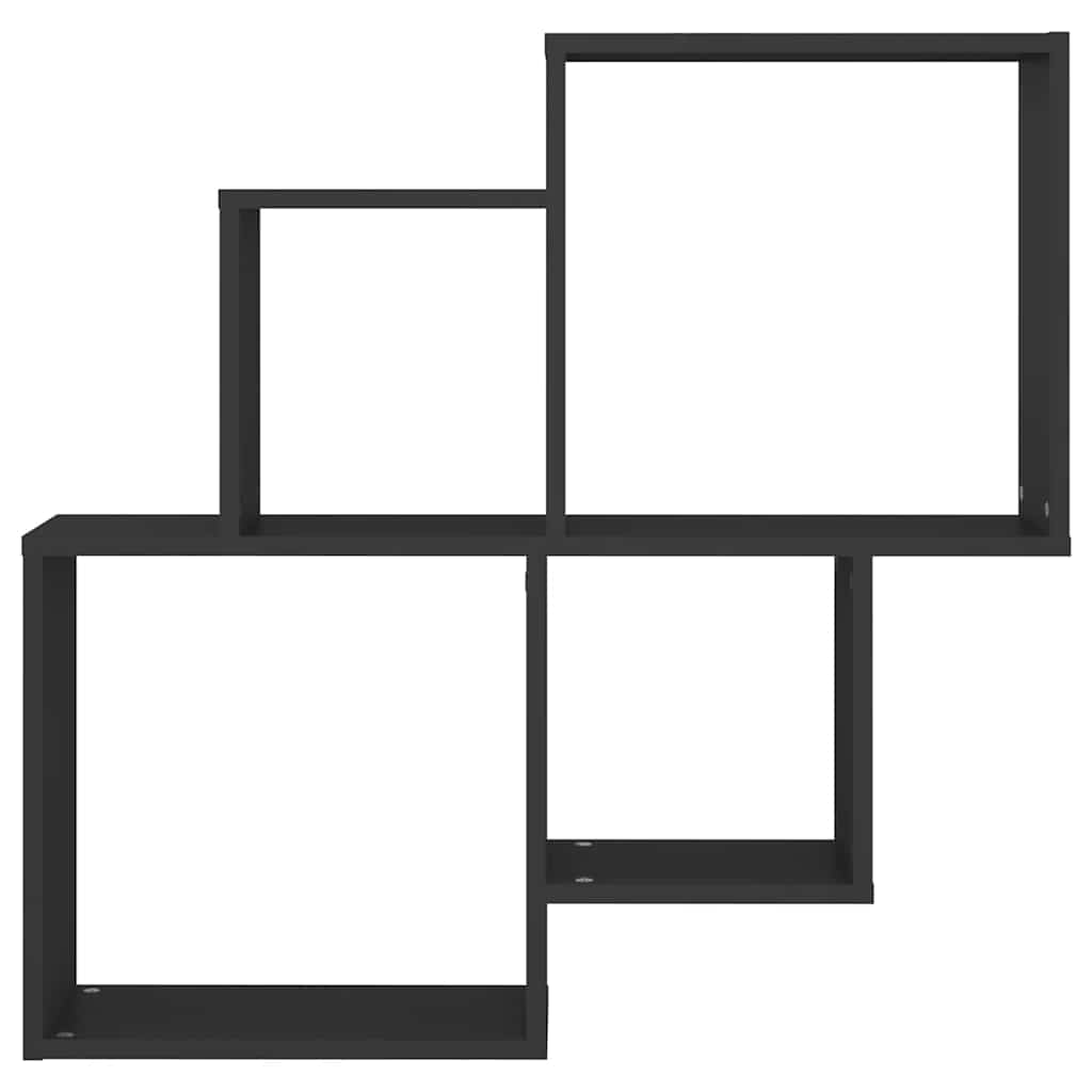 vidaXL Półka ścienna kostki, czarna 80x15x78,5 materiał drewnopochodny