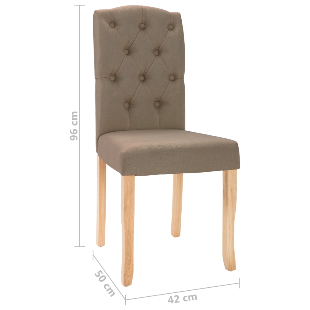 vidaXL Krzesła stołowe, 4 szt., kolor taupe, obite tkaniną