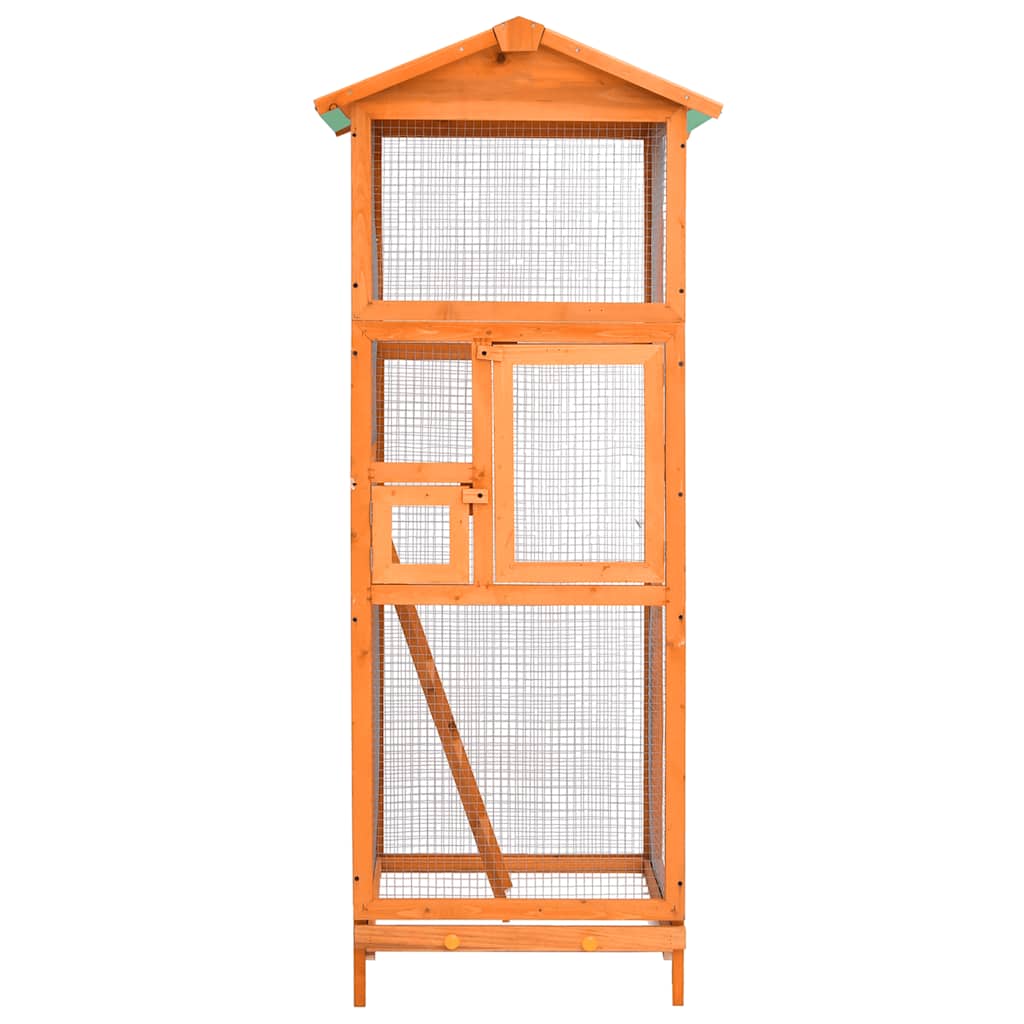 vidaXL Klatka dla ptaków, 68x62x166 cm, lite drewno jodłowe
