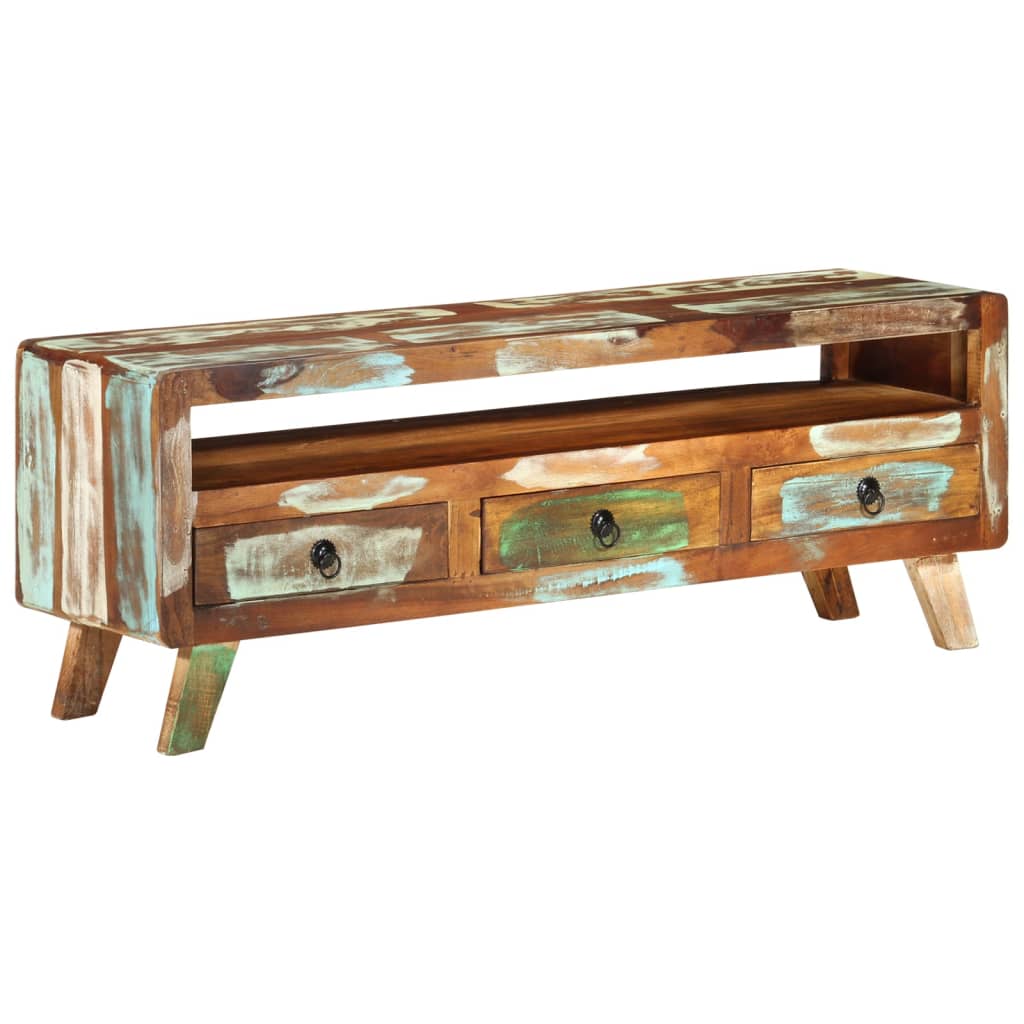 vidaXL Szafka pod telewizor, kolorowa, 110x30x40 cm, drewno z odzysku