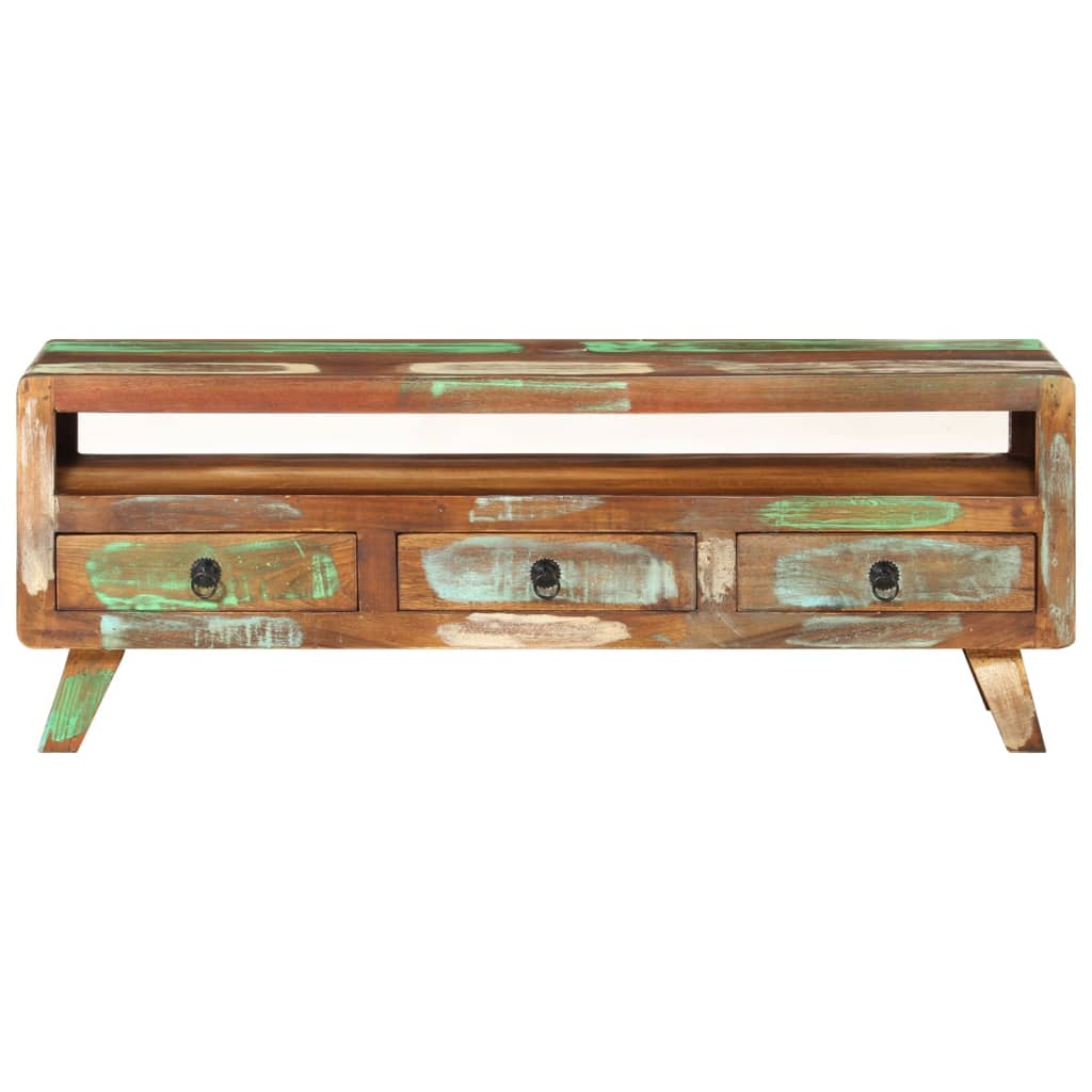 vidaXL Szafka pod telewizor, kolorowa, 110x30x40 cm, drewno z odzysku