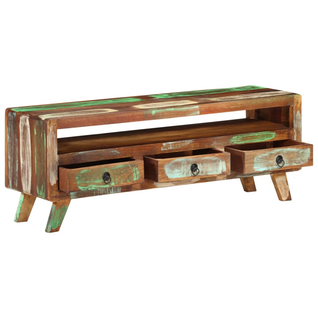 vidaXL Szafka pod telewizor, kolorowa, 110x30x40 cm, drewno z odzysku