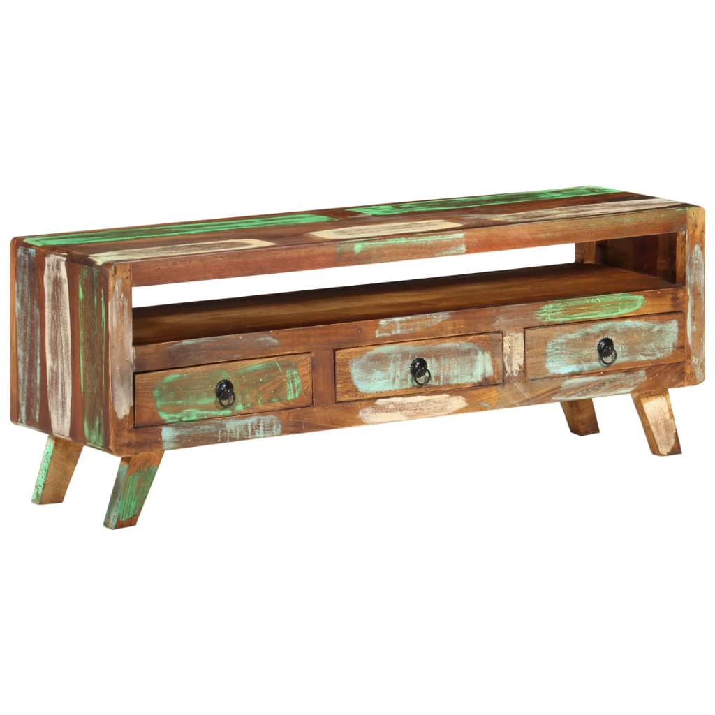 vidaXL Szafka pod telewizor, kolorowa, 110x30x40 cm, drewno z odzysku