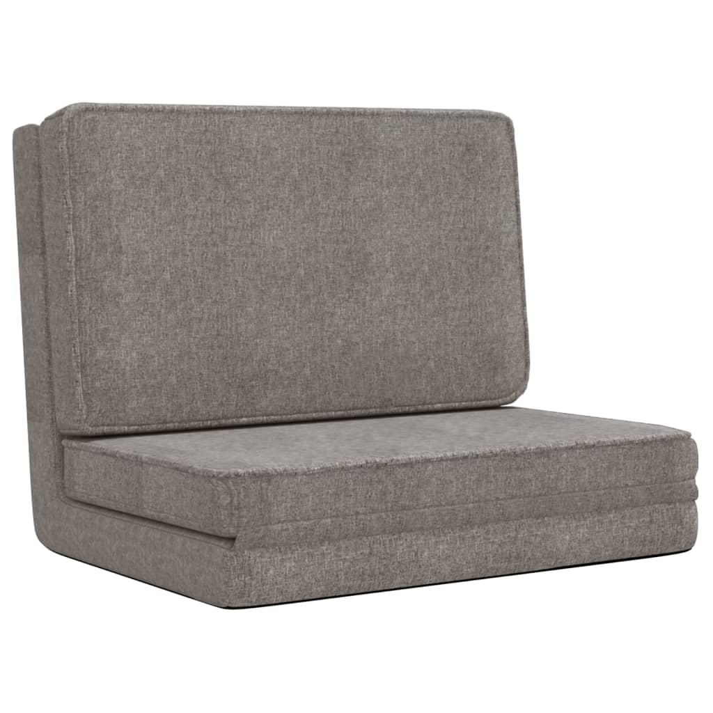 vidaXL Składane krzesło podłogowe, jasnoszare, obite tkaniną