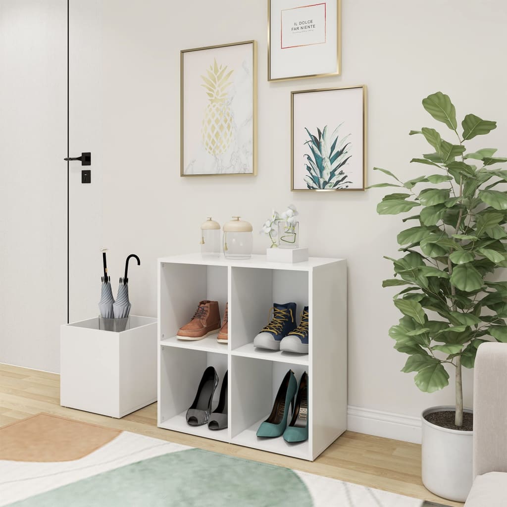 vidaXL Szafka na buty, biała, 105x35,5x70 cm, materiał drewnopochodny
