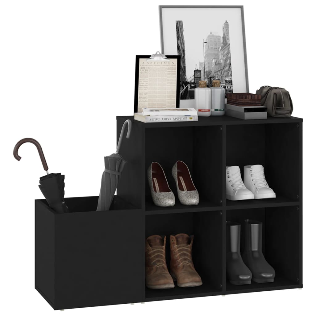 vidaXL Szafka na buty, czarna, 105x35,5x70 cm, materiał drewnopochodny