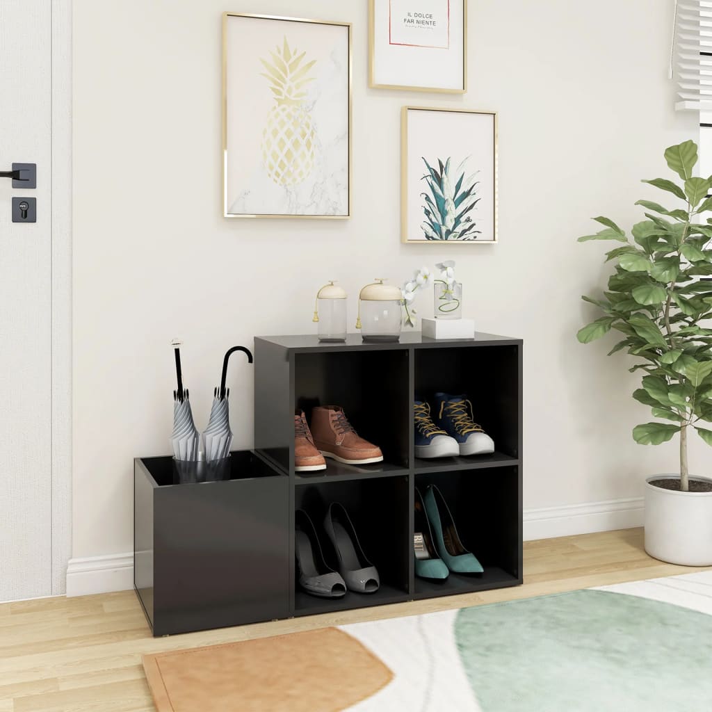 vidaXL Szafka na buty, szara, 105x35,5x70 cm, materiał drewnopochodny