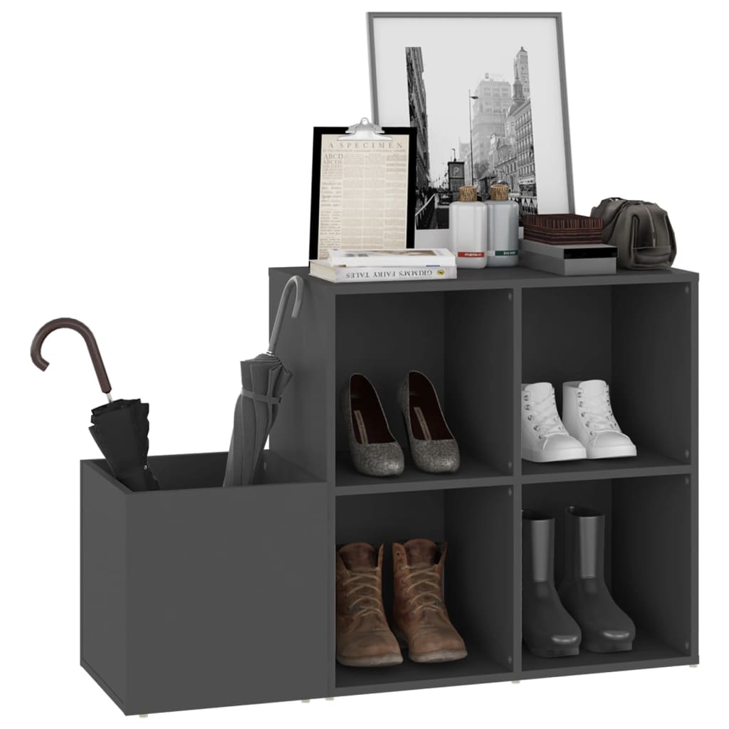 vidaXL Szafka na buty, szara, 105x35,5x70 cm, materiał drewnopochodny