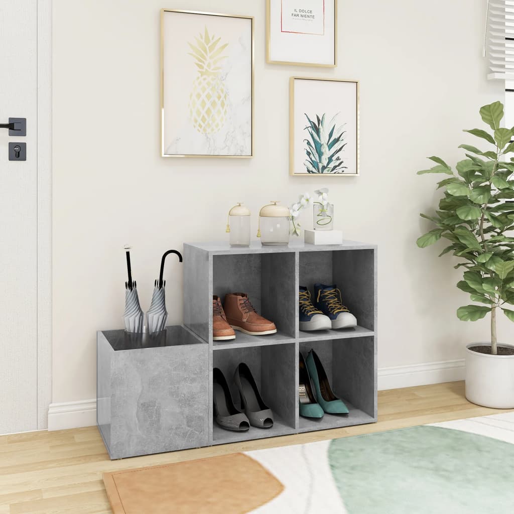 vidaXL Szafka na buty, szarość betonu, 105x35,5x70 cm
