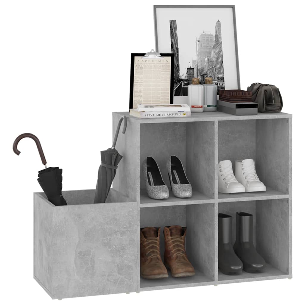 vidaXL Szafka na buty, szarość betonu, 105x35,5x70 cm