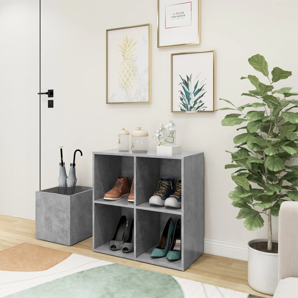 vidaXL Szafka na buty, szarość betonu, 105x35,5x70 cm