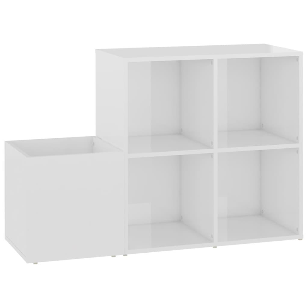 vidaXL Szafka na buty, biała z połyskiem, 105x35,5x70 cm