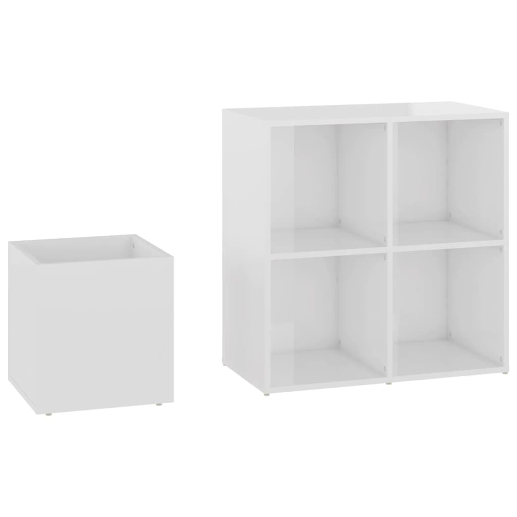 vidaXL Szafka na buty, biała z połyskiem, 105x35,5x70 cm