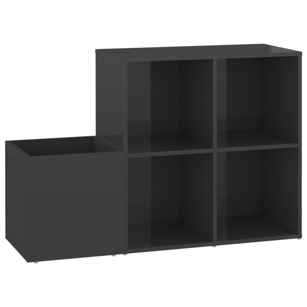 vidaXL Szafka na buty, szara z połyskiem, 105x35,5x70 cm