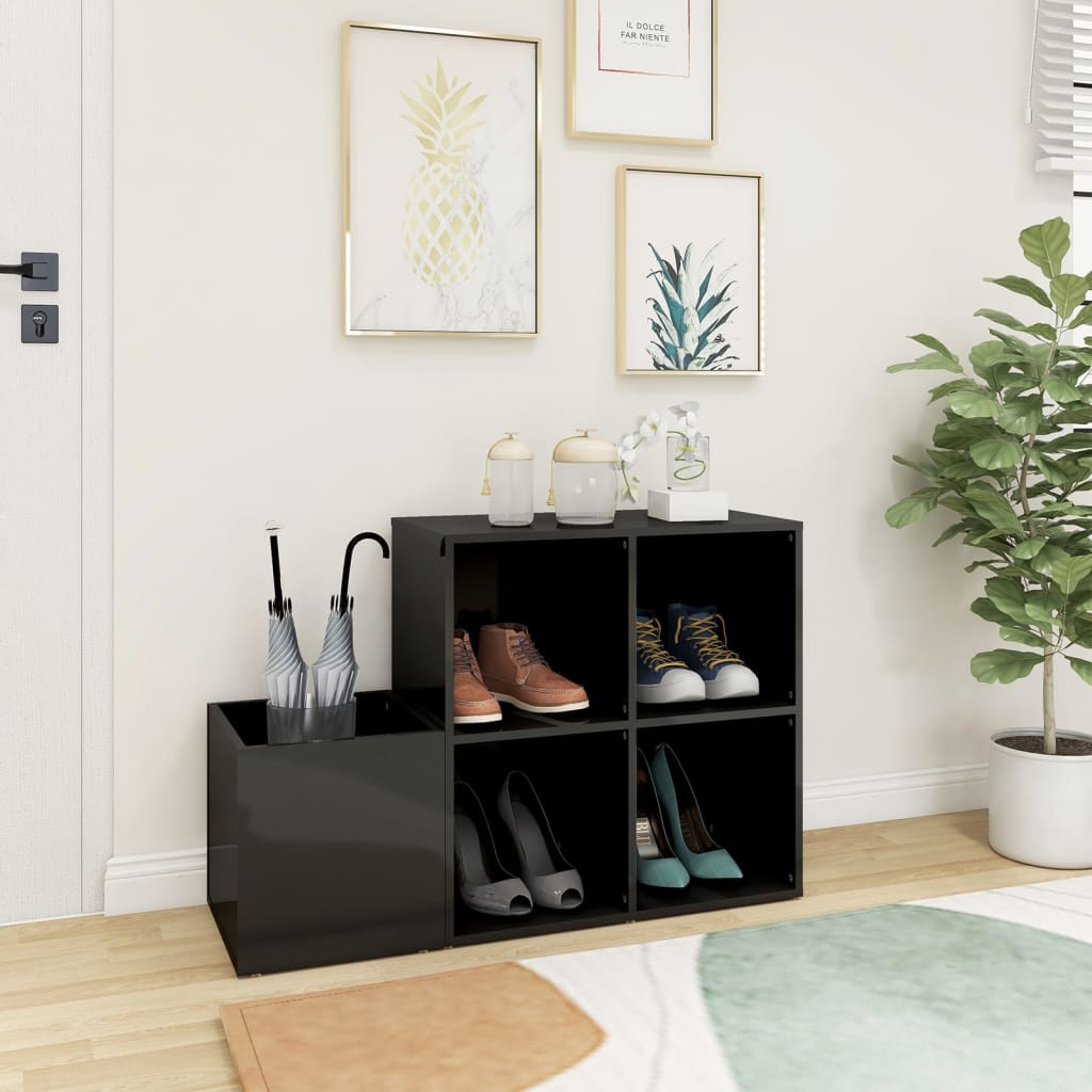 vidaXL Szafka na buty, szara z połyskiem, 105x35,5x70 cm