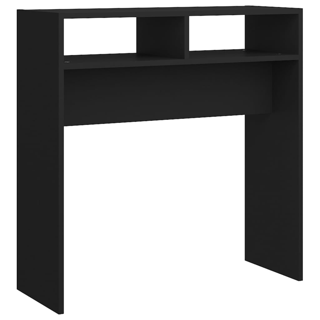vidaXL Stolik konsolowy, czarny, 78x30x80 cm, materiał drewnopochodny