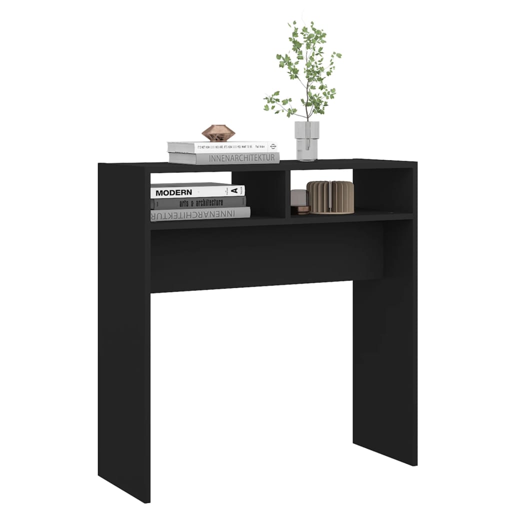 vidaXL Stolik konsolowy, czarny, 78x30x80 cm, materiał drewnopochodny