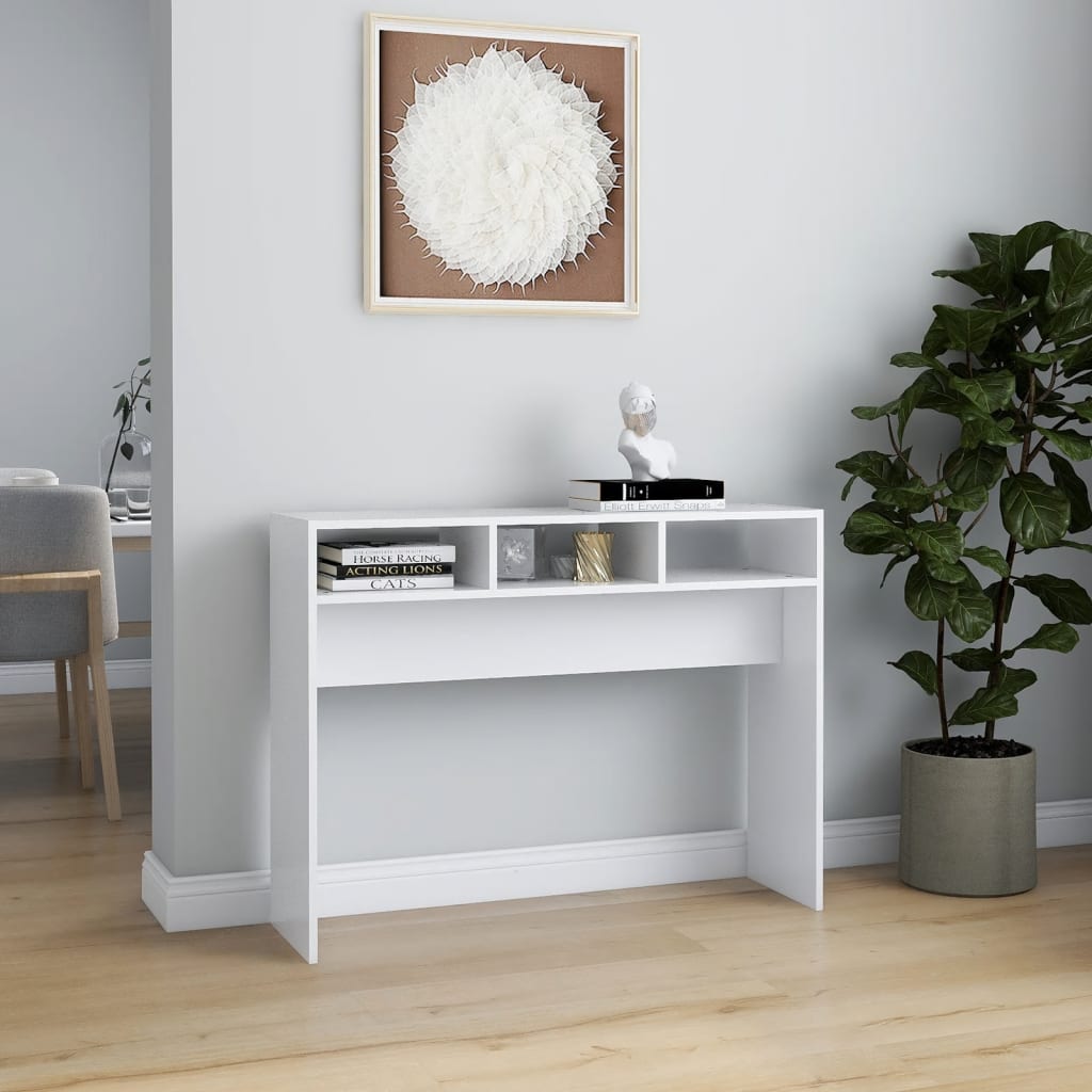vidaXL Stolik konsolowy, biały, 105x30x80 cm, materiał drewnopochodny