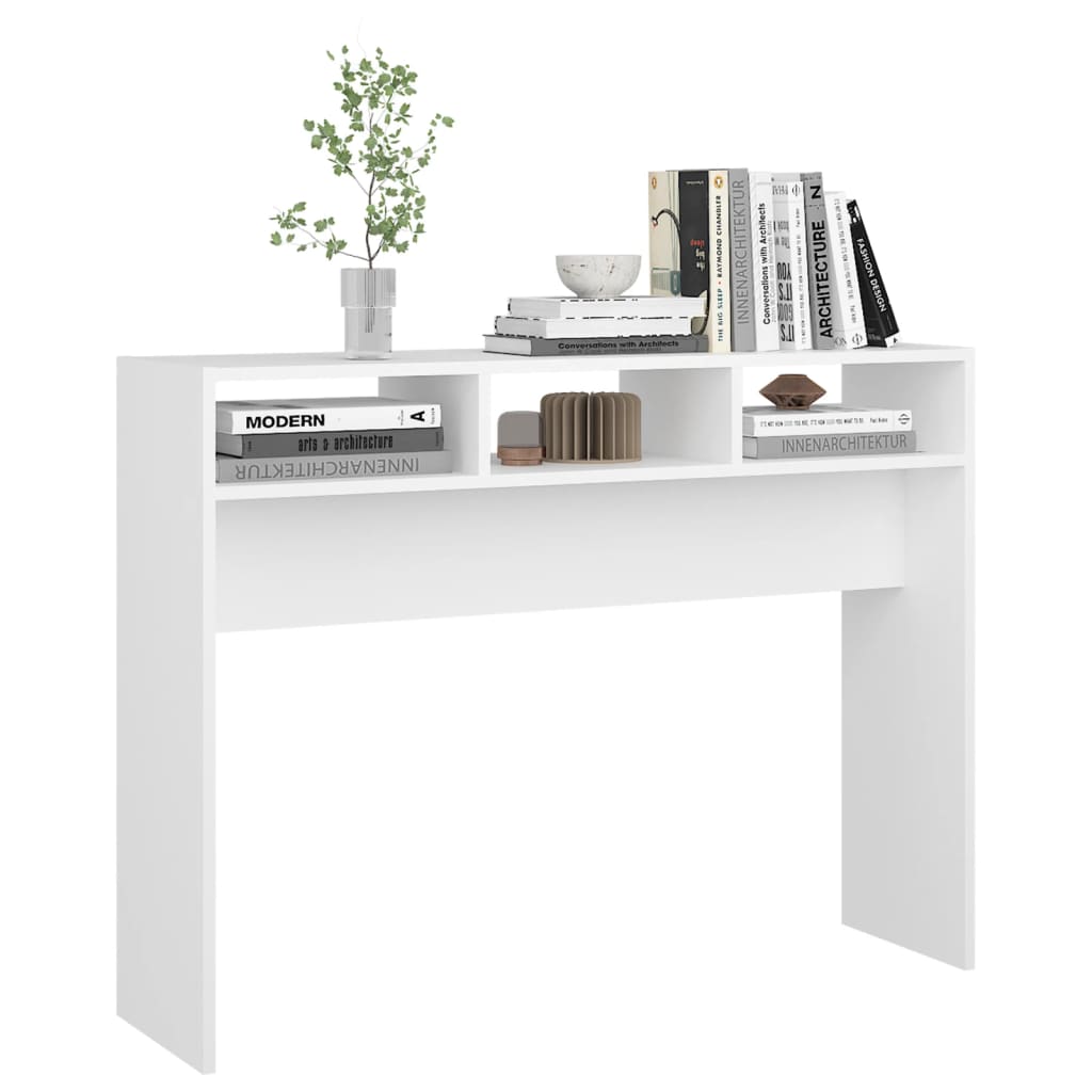 vidaXL Stolik konsolowy, biały, 105x30x80 cm, materiał drewnopochodny