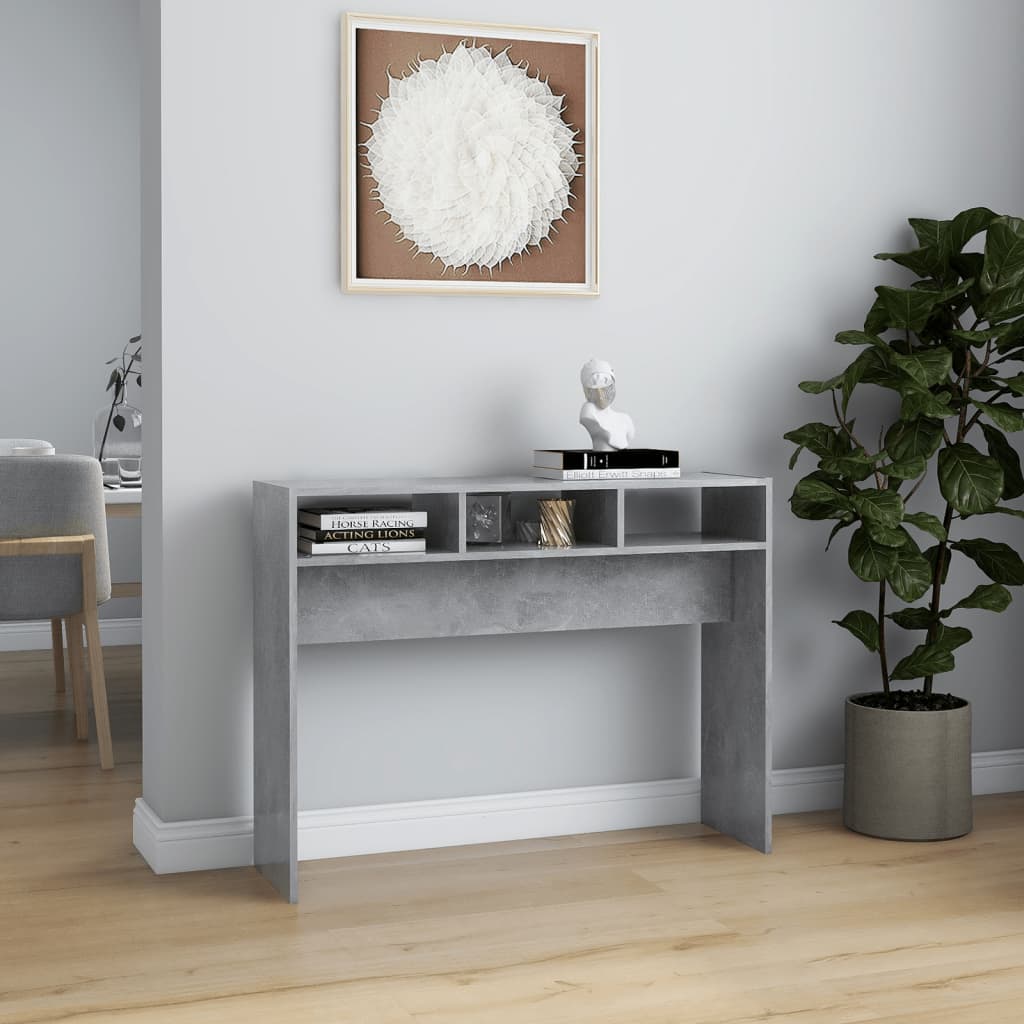 vidaXL Stolik konsolowy, szarość betonu, 105x30x80 cm