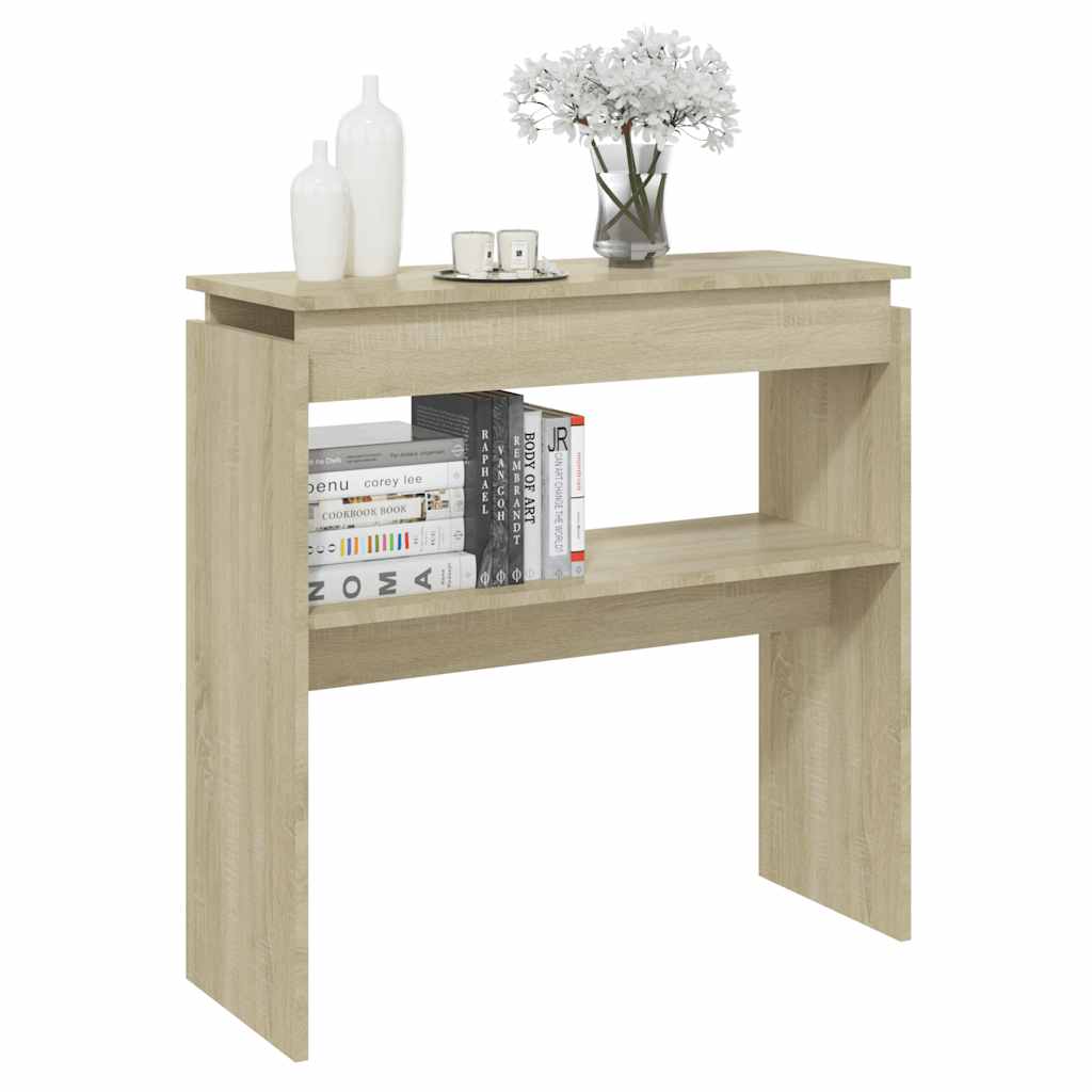 vidaXL Stolik konsolowy, dąb sonoma, 80x30x80 cm