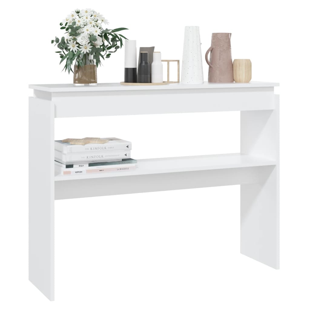 vidaXL Stolik konsolowy, biały, 102x30x80 cm, materiał drewnopochodny