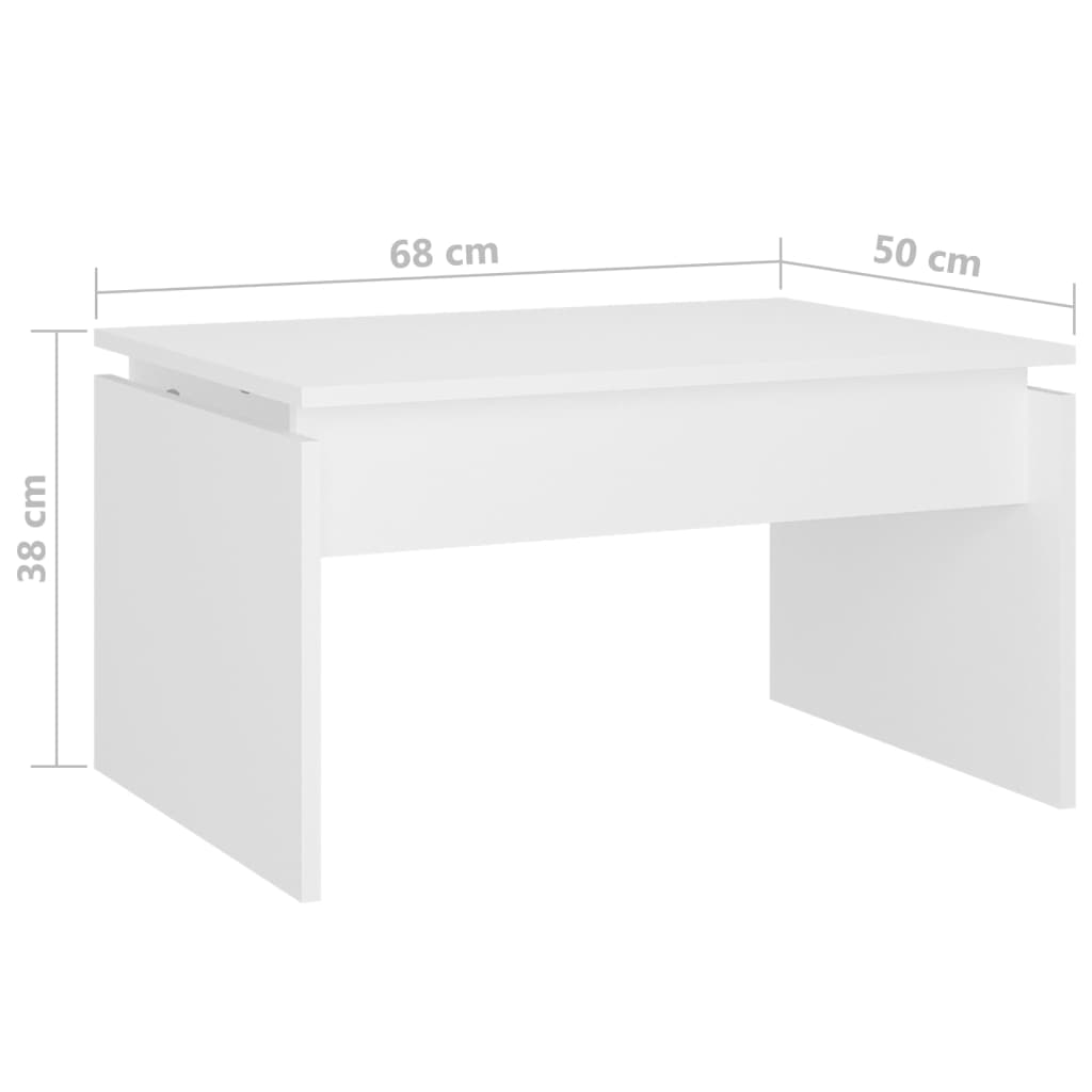 vidaXL Stolik kawowy, biały, 68x50x38 cm, materiał drewnopochodny