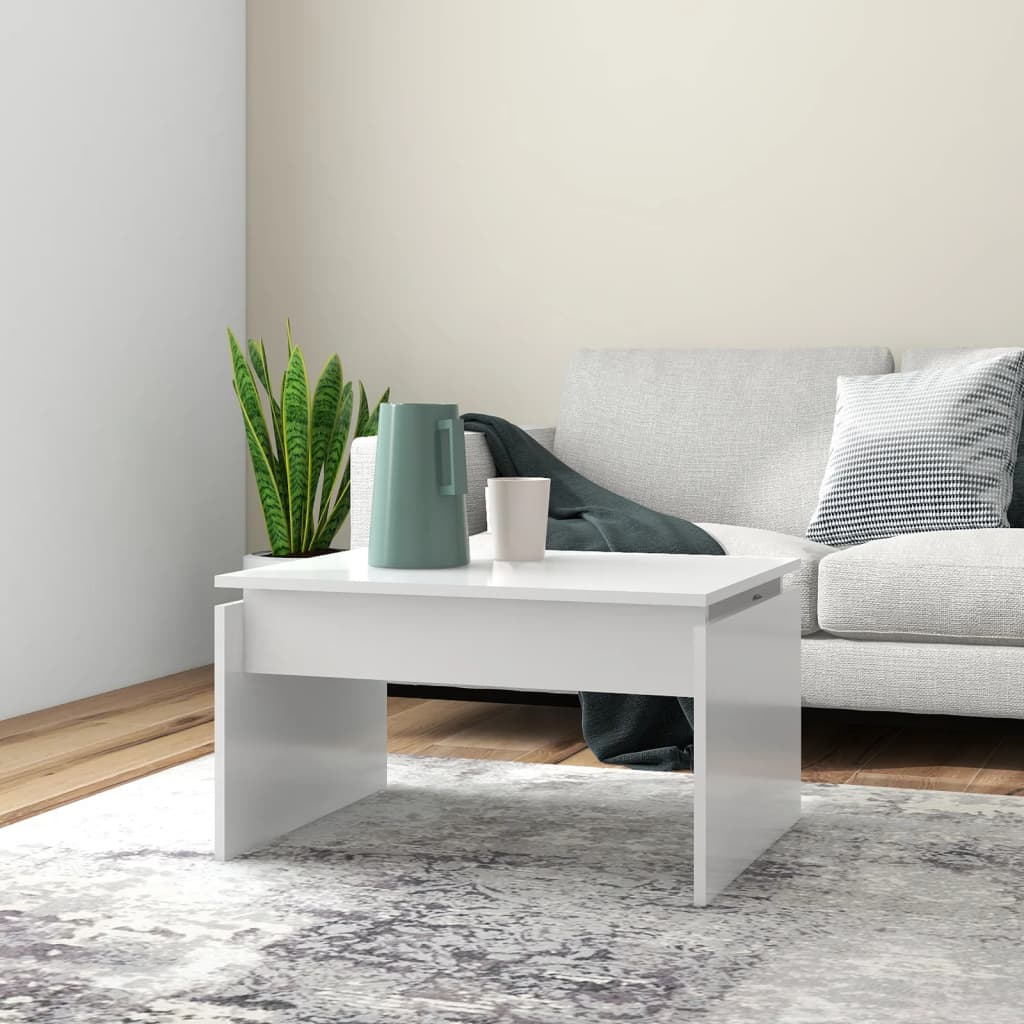 vidaXL Stolik kawowy, biały, 68x50x38 cm, materiał drewnopochodny